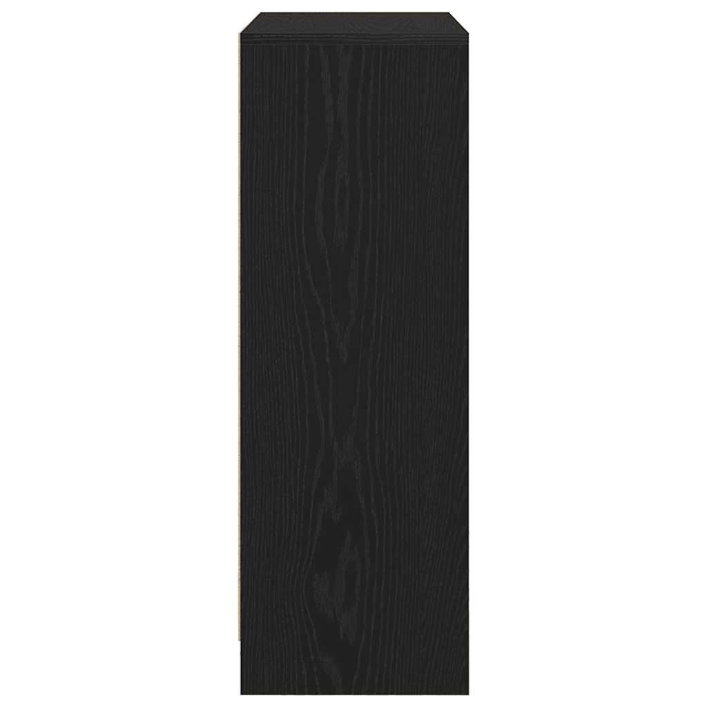 Sideboard with Drawers and Doors Black Oak 73x31x90 cm